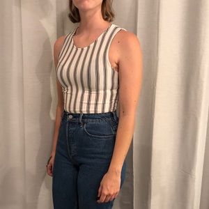 Crop striped tank